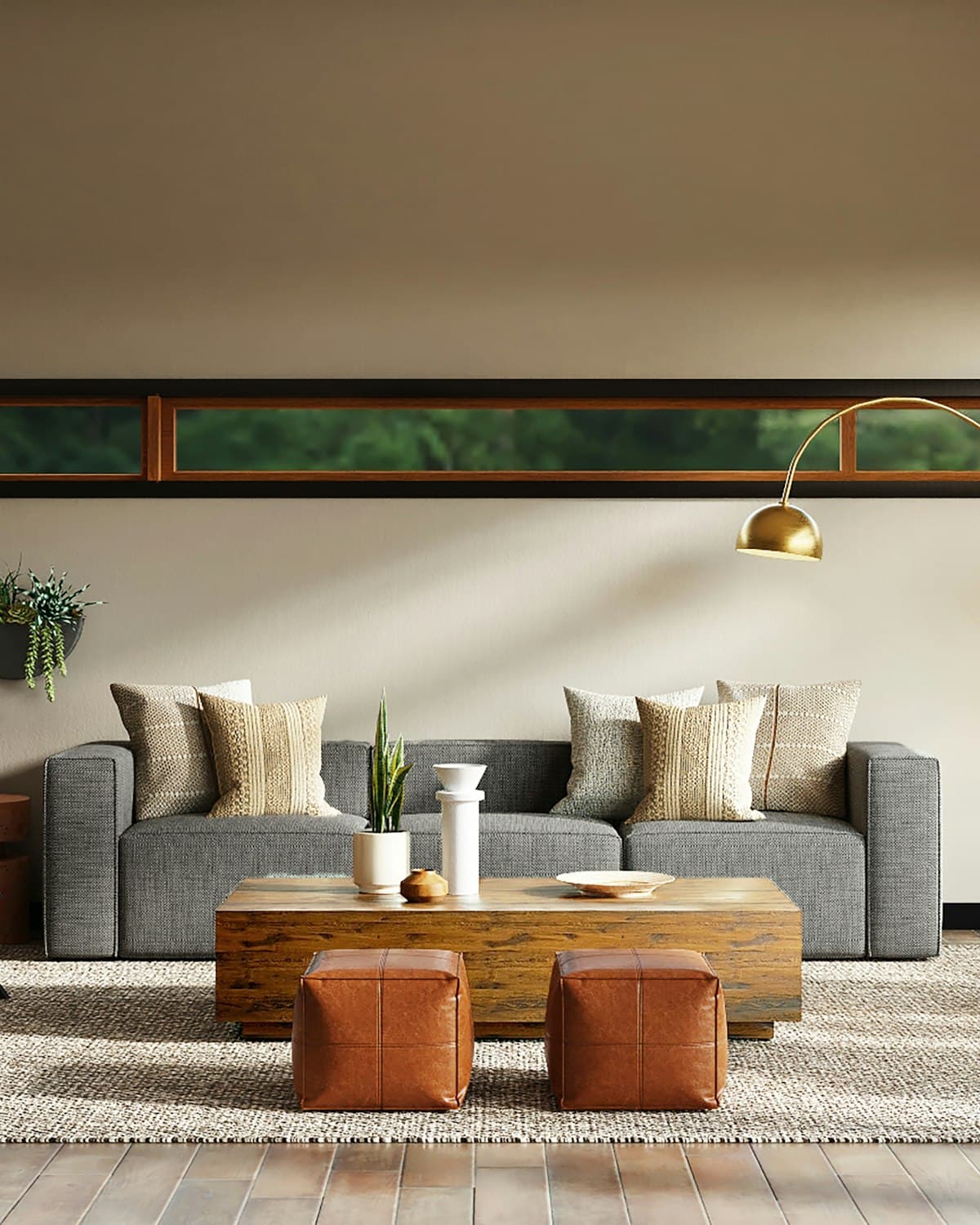 A bright, freshly finished living room with clear surfaces and soft natural light